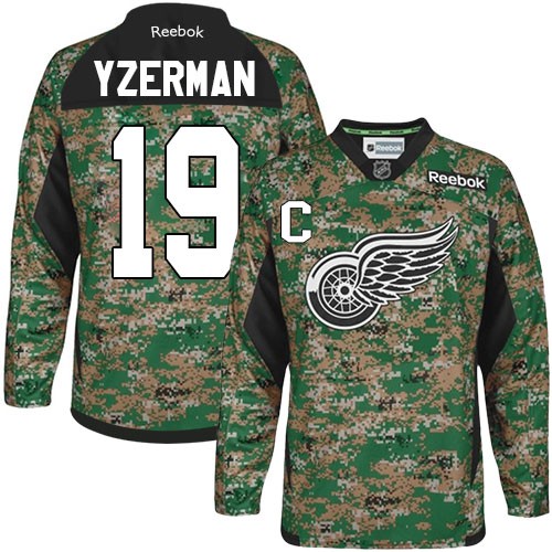 Reebok Detroit Red Wings NO.19 Steve Yzerman Men's Jersey (Camo Premier Veterans Day Practice) Reebok Detroit Red Wings NO.19 Steve Yzerman Men's Jersey (Camo Premier Veterans Day Practice)