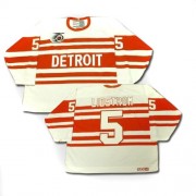 CCM Detroit Red Wings NO.5 Nicklas Lidstrom Men's Jersey (White Authentic Throwback)