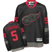 Reebok Detroit Red Wings NO.5 Nicklas Lidstrom Men's Jersey (Black Ice Authentic)