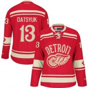 Reebok Detroit Red Wings NO.13 Pavel Datsyuk Women's Jersey (Red Premier 2014 Winter Classic)