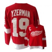 CCM Detroit Red Wings NO.19 Steve Yzerman Men's Jersey (Red Authentic Throwback)