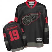 Reebok Detroit Red Wings NO.19 Steve Yzerman Men's Jersey (Black Ice Authentic)