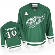 Reebok Detroit Red Wings NO.19 Steve Yzerman Men's Jersey (Green Authentic St Patty's Day)