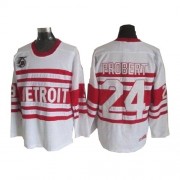 CCM Detroit Red Wings NO.24 Bob Probert Men's Jersey (White Authentic Throwback)
