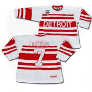 CCM Detroit Red Wings NO.7 Ted Lindsay Men's Jersey (White Authentic Throwback)