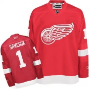 Reebok Detroit Red Wings NO.1 Terry Sawchuk Men's Jersey (Red Authentic Home)