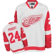Reebok Detroit Red Wings NO.24 Bob Probert Men's Jersey (White Authentic Away)