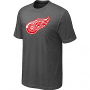 Detroit Red Wings Mens Team Logo Short Sleeve T-Shirt - Dark Grey