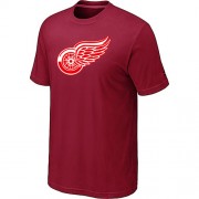 Detroit Red Wings Mens Team Logo Short Sleeve T-Shirt - Red