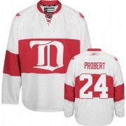 Reebok Detroit Red Wings NO.24 Bob Probert Men's Jersey (White Authentic Third)
