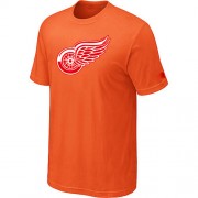 Detroit Red Wings Mens Team Logo Short Sleeve T-Shirt - Orange