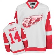 Reebok Detroit Red Wings NO.14 Gustav Nyquist Men's Jersey (White Authentic Away)