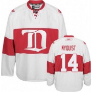 Reebok Detroit Red Wings NO.14 Gustav Nyquist Men's Jersey (White Authentic Third)