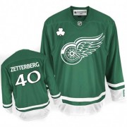 Reebok Detroit Red Wings NO.40 Henrik Zetterberg Men's Jersey (Green Authentic St Patty's Day)